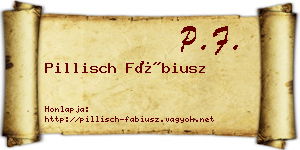 Pillisch Fábiusz névjegykártya
